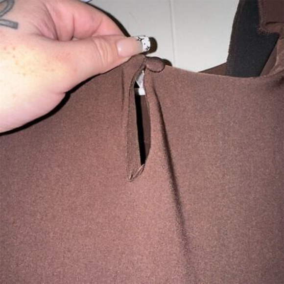 IMAN Women's 1X Brown Cape-like Sleeveless Tunic Top Solid Casual - Picture 5 of 6